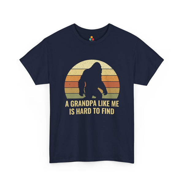 A_Grandpa_Like_Me_Is_Hard_To_Find_Navy_Blue_T-Shirt_Vintage_Sasquatch_Funny_Bigfoot_Grandpa_Gift_TEEZOCA