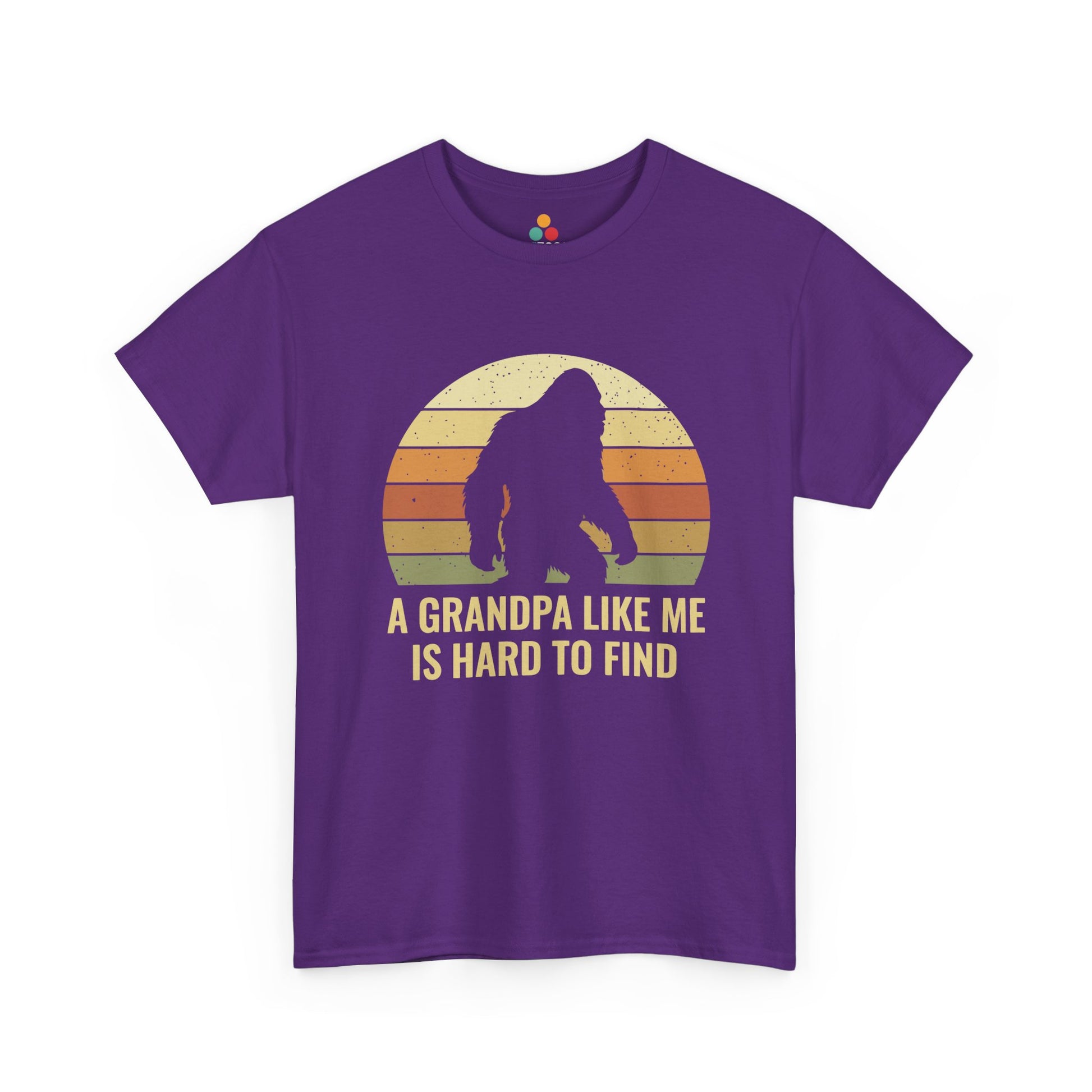 A Grandpa Like Me Is Hard To Find Purple T-Shirt – Vintage Sasquatch Funny Bigfoot Grandpa Gift | TEEZOCA 