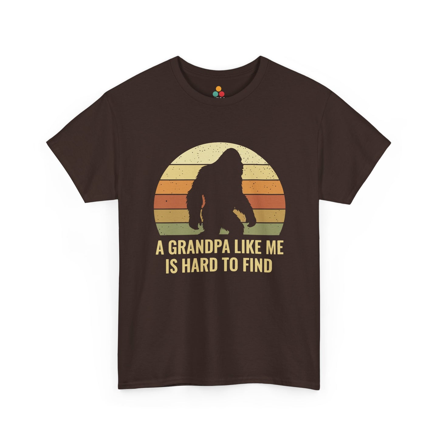 A Grandpa Like Me Is Hard To Find brown T-Shirt – Vintage Sasquatch Funny Bigfoot Grandpa Gift | TEEZOCA 