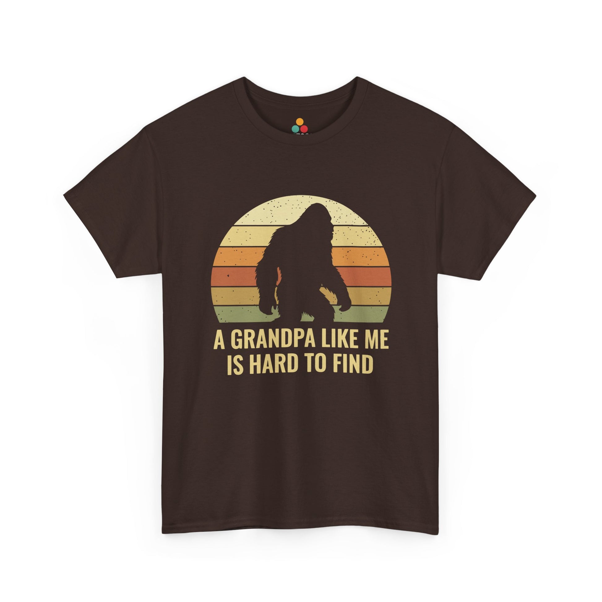 A Grandpa Like Me Is Hard To Find brown T-Shirt – Vintage Sasquatch Funny Bigfoot Grandpa Gift | TEEZOCA 