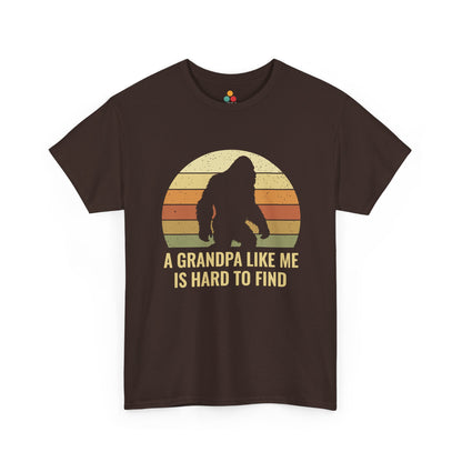 A Grandpa Like Me Is Hard To Find brown T-Shirt – Vintage Sasquatch Funny Bigfoot Grandpa Gift | TEEZOCA 