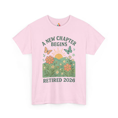 A New Chapter Begins Retired 2026 T-Shirt – Vintage Floral Retirement Gift | TEEZOCA 