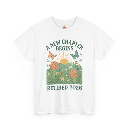 A New Chapter Begins Retired 2026 T-Shirt – Vintage Floral Retirement Gift | TEEZOCA 
