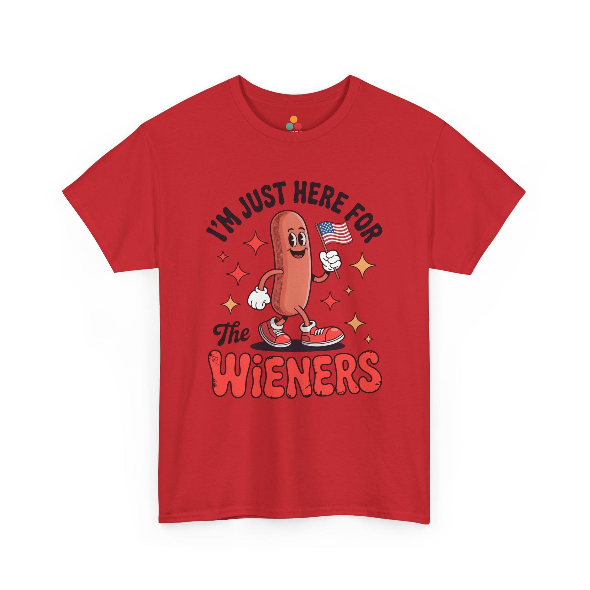 A TEEZOCA 4th of July BBQ Shirt t-shirt with playful stars, bold red type, and backyard cookout energy.
