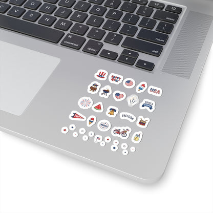 A secondary angle view of the silver laptop tracking pad area showcasing the durable TEEZOCA flag sticker mega bundle.