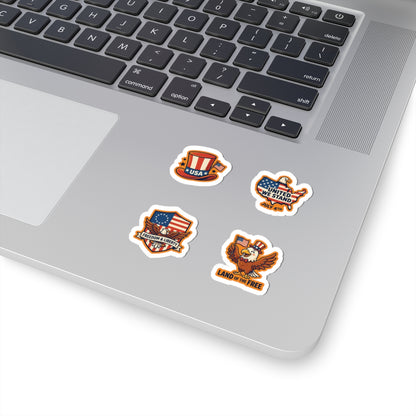 A secondary angle view of the silver laptop tracking pad showcasing the durable TEEZOCA cartoon eagle sticker bundle.