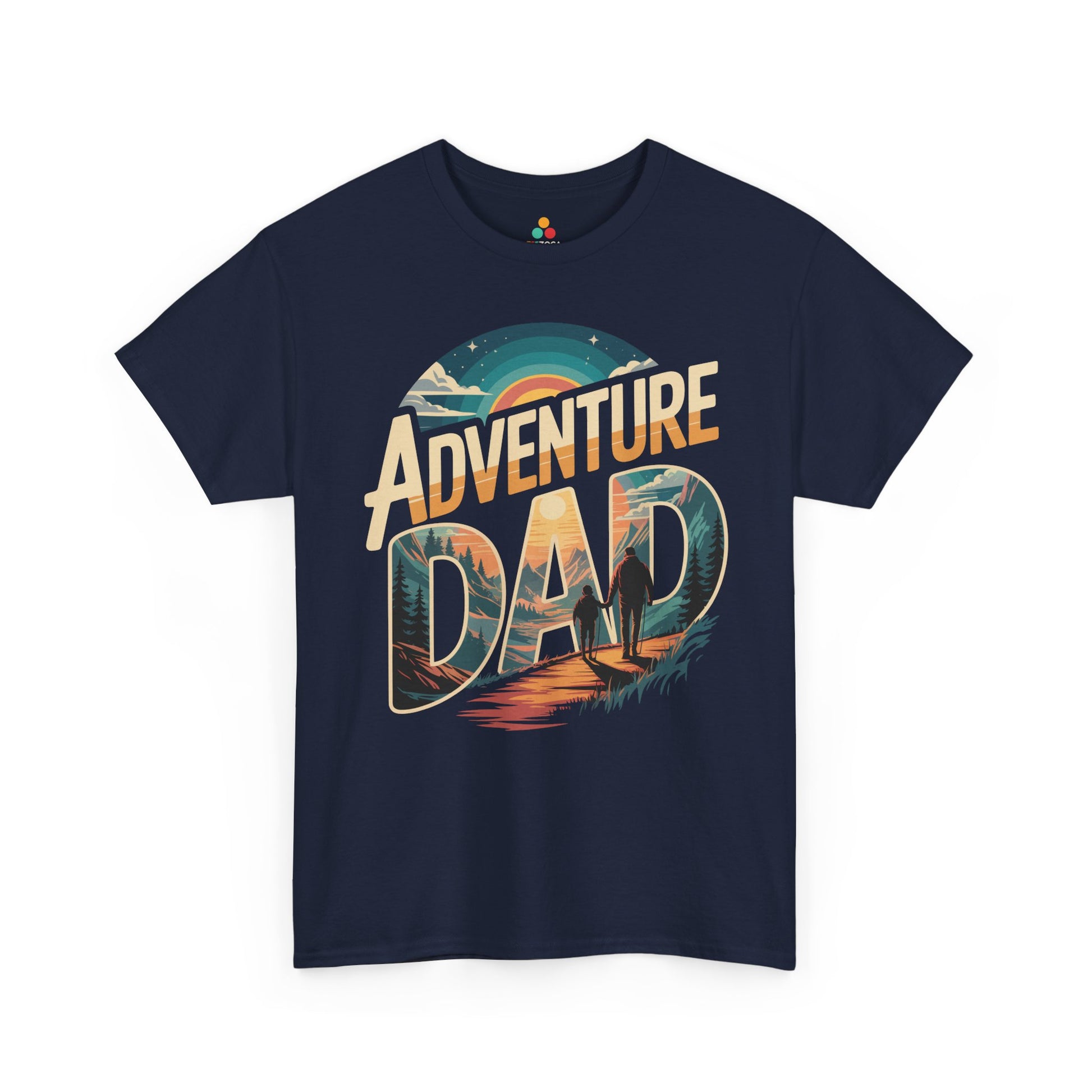 Adventure Dad Hiking Sunset Graphic Unisex T-shirt | TEEZOCA Adventure Dad hiking sunset graphic Unisex T-shirt