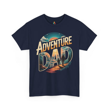 Adventure Dad Hiking Sunset Graphic Unisex T-shirt | TEEZOCA Adventure Dad hiking sunset graphic Unisex T-shirt