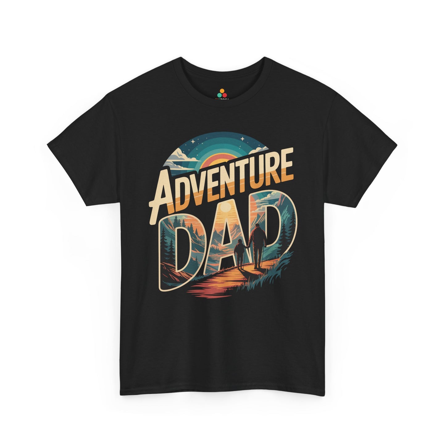 Adventure Dad Hiking Sunset Graphic Unisex T-shirt | TEEZOCA mountain landscape dad graphic Unisex T-shirt