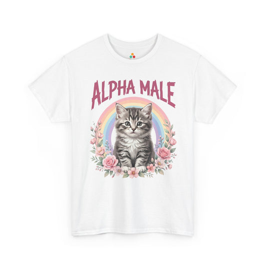 Alpha Male Shirt Ironic Cat Dad Pink Kitten Gift Unisex T-shirt | TEEZOCA 