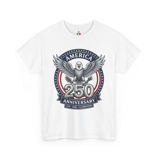 America 250 Anniversary Eagle White T-Shirt – Patriotic 1776 2026 Celebration Tee | TEEZOCA 