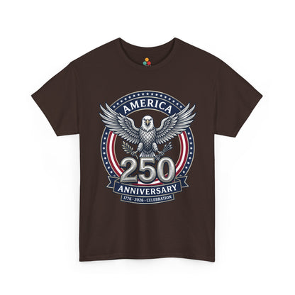 America 250 Anniversary Eagle dark chocolate brown T-Shirt – Patriotic 1776 2026 Celebration Tee | TEEZOCA 