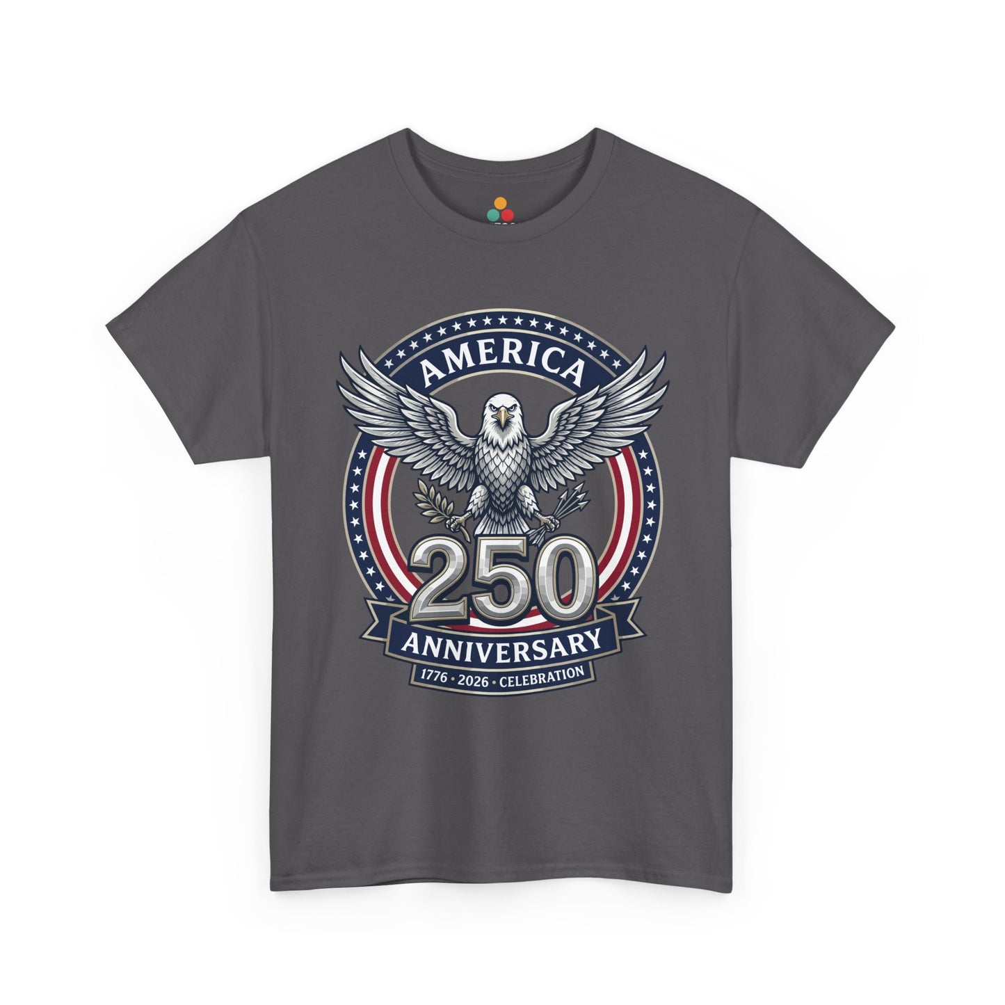 America 250 Anniversary Eagle dark grey T-Shirt – Patriotic 1776 2026 Celebration Tee | TEEZOCA 