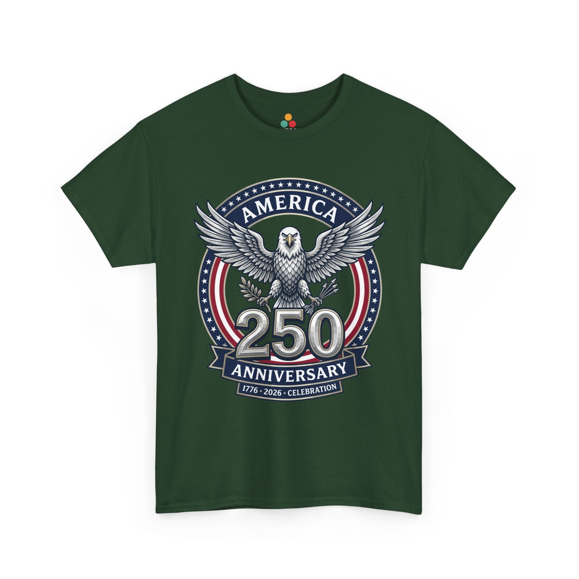 America 250 Anniversary Eagle forest green T-Shirt – Patriotic 1776 2026 Celebration Tee | TEEZOCA 
