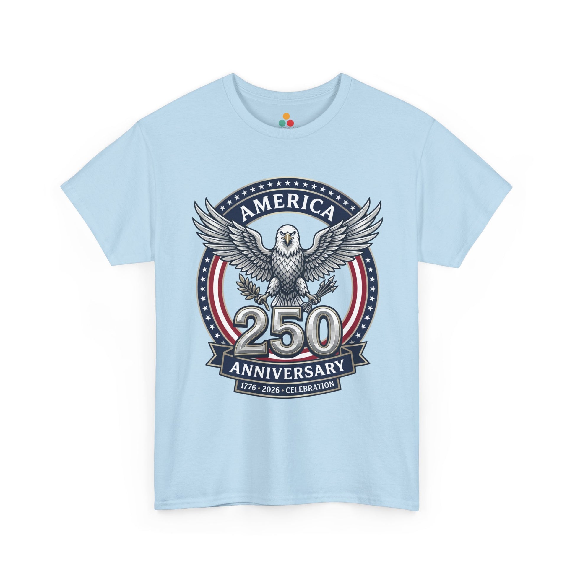 America 250 Anniversary Eagle light blue T-Shirt – Patriotic 1776 2026 Celebration Tee | TEEZOCA 
