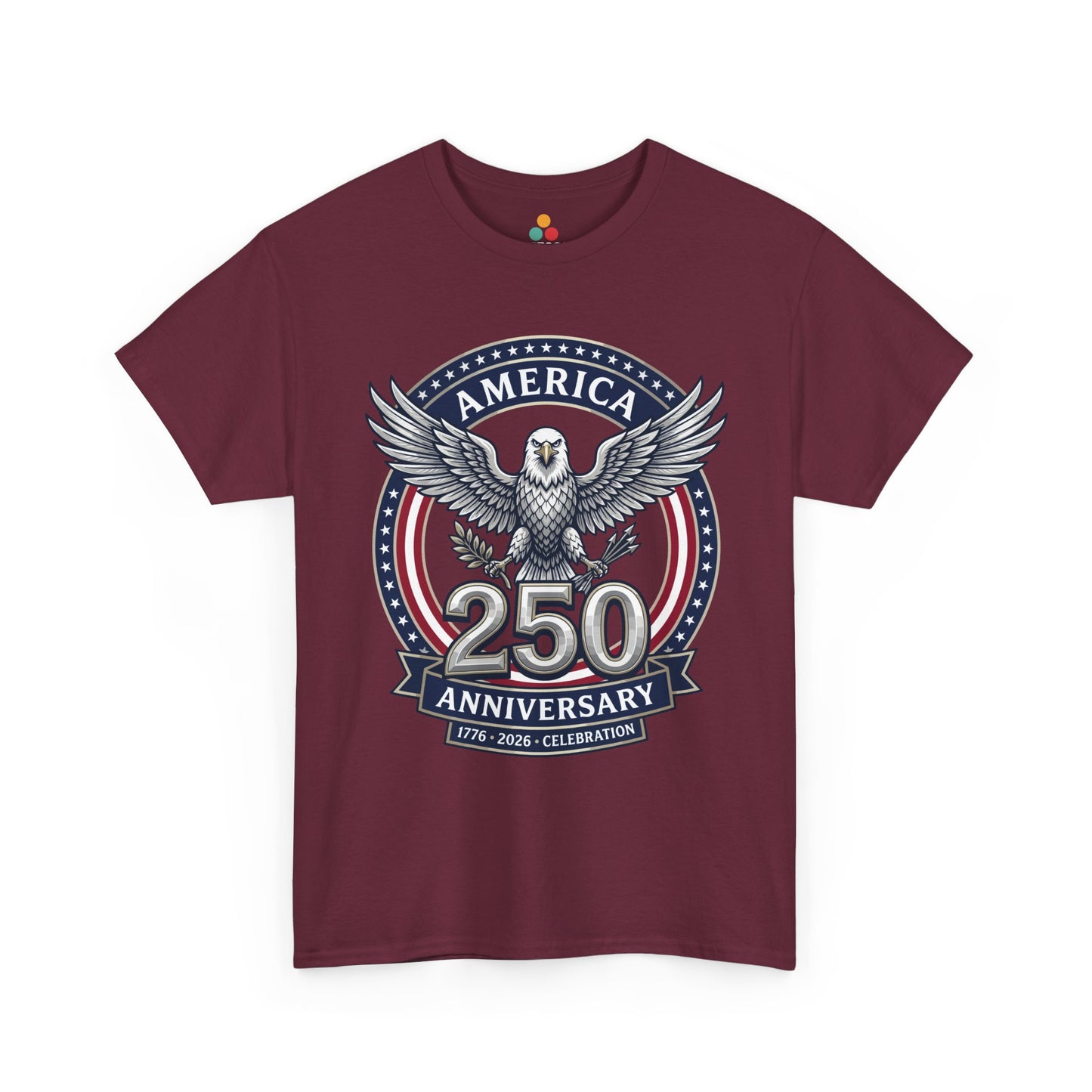 America 250 Anniversary Eagle maroon burgundy T-Shirt – Patriotic 1776 2026 Celebration Tee | TEEZOCA 