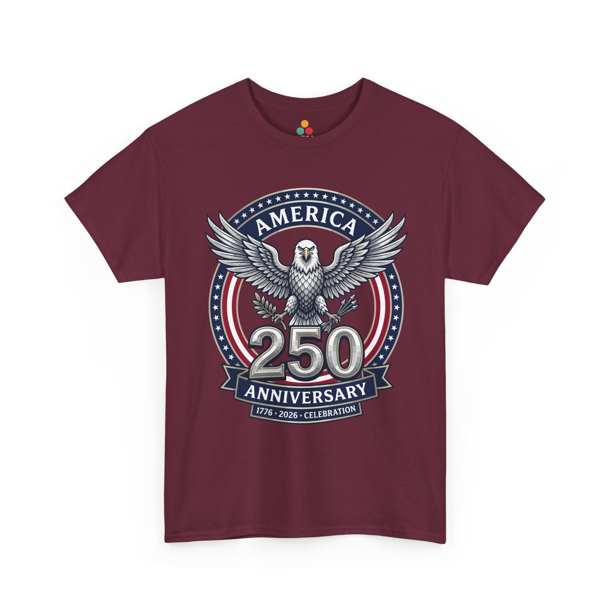 America 250 Anniversary Eagle maroon burgundy T-Shirt – Patriotic 1776 2026 Celebration Tee | TEEZOCA 