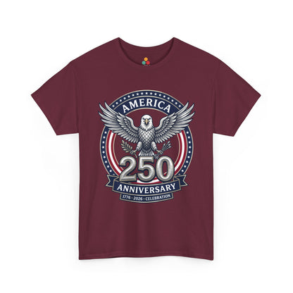 America 250 Anniversary Eagle maroon burgundy T-Shirt – Patriotic 1776 2026 Celebration Tee | TEEZOCA 
