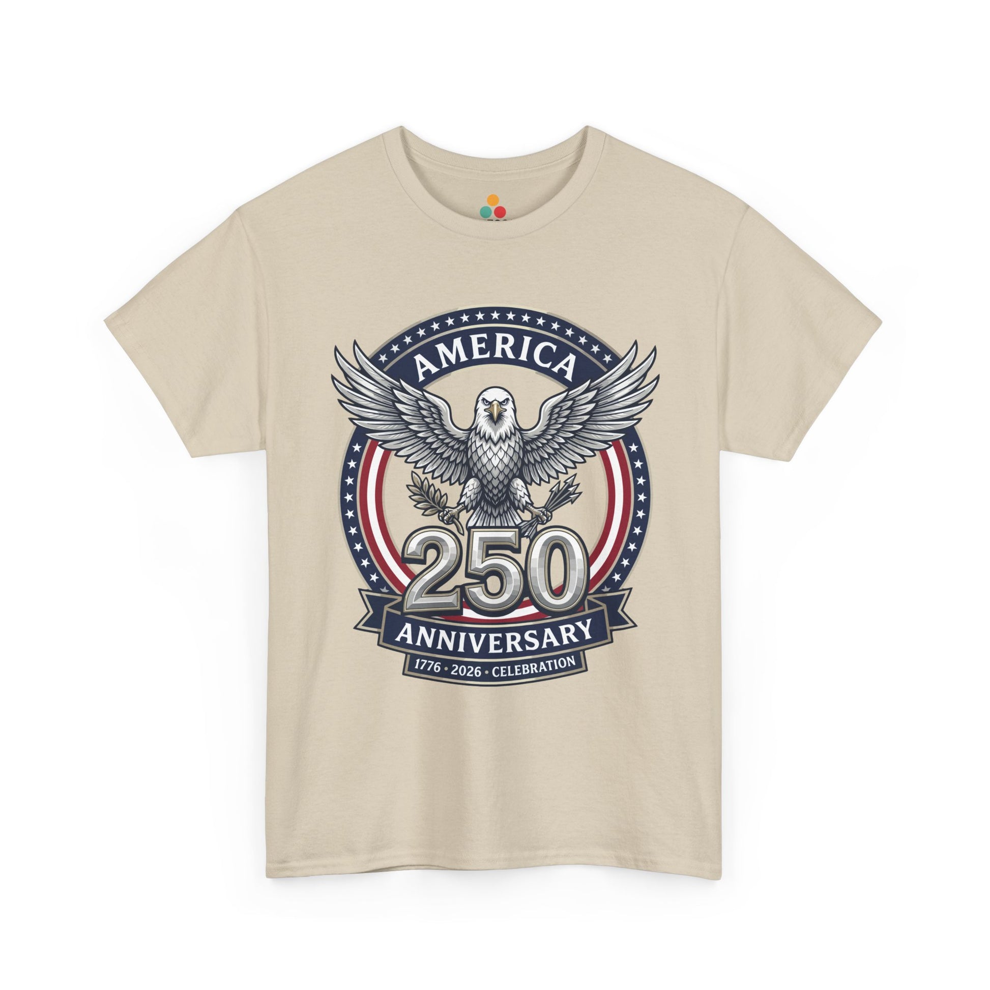 America 250 Anniversary Eagle oatmeal beige T-Shirt – Patriotic 1776 2026 Celebration Tee | TEEZOCA 