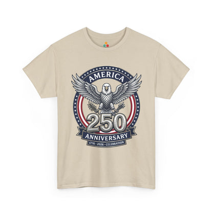America 250 Anniversary Eagle oatmeal beige T-Shirt – Patriotic 1776 2026 Celebration Tee | TEEZOCA 