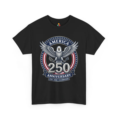 America 250 Anniversary Eagle solid black short-sleeve T-Shirt – Patriotic 1776 2026 Celebration Tee | TEEZOCA 