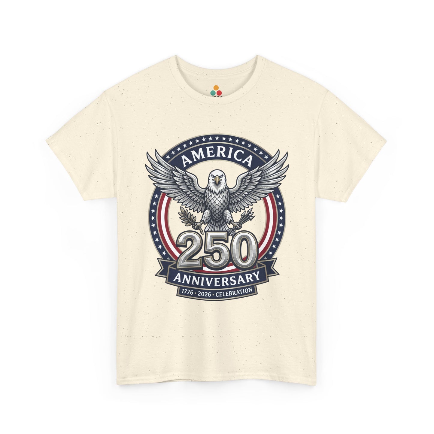 America 250 Anniversary Eaglecream ivory cotton T-Shirt – Patriotic 1776 2026 Celebration Tee | TEEZOCA 