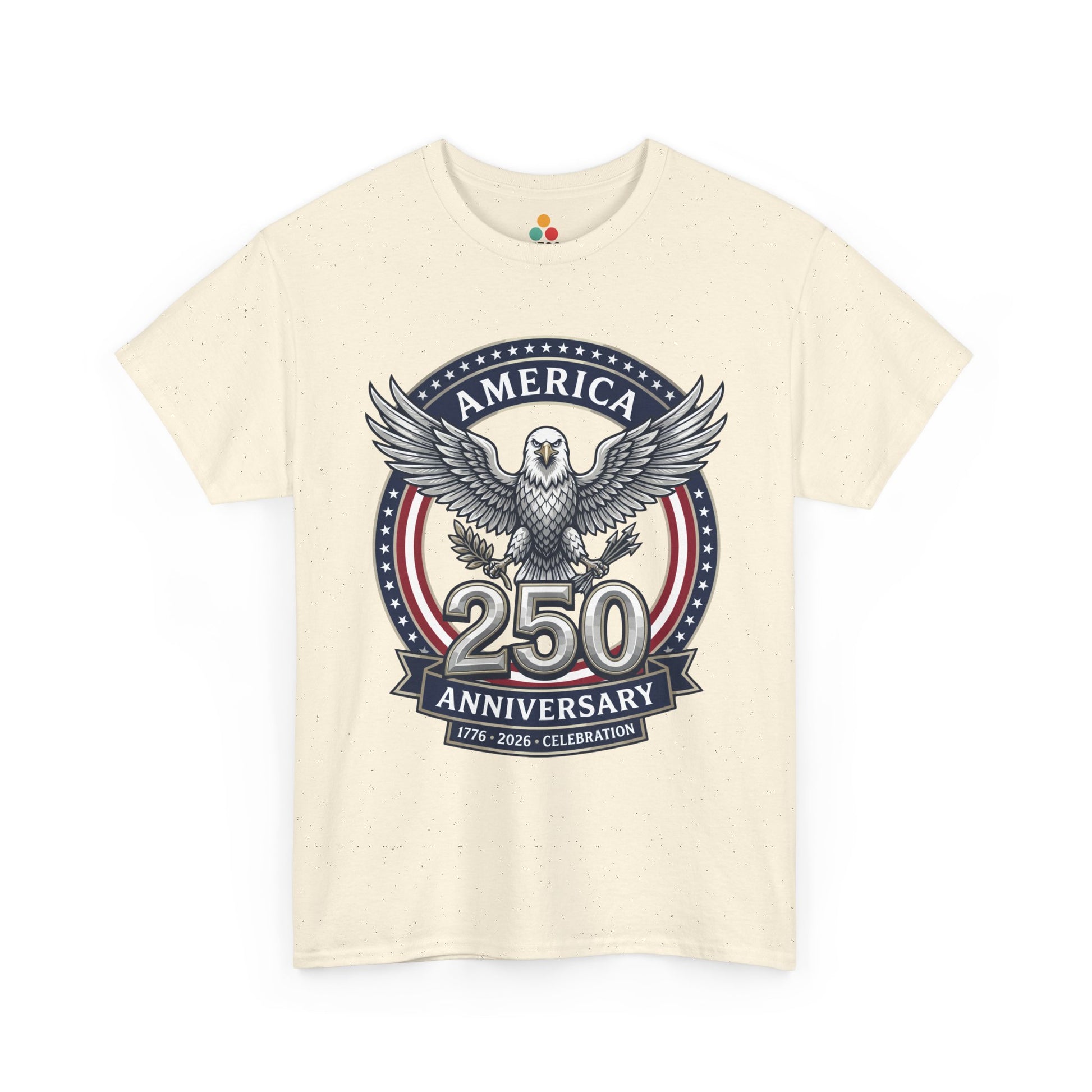 America 250 Anniversary Eaglecream ivory cotton T-Shirt – Patriotic 1776 2026 Celebration Tee | TEEZOCA 