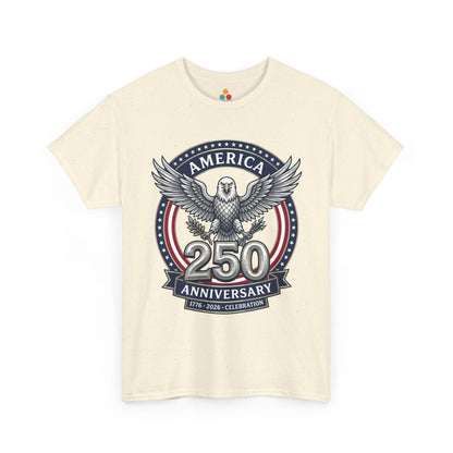 America 250 Anniversary Eaglecream ivory cotton T-Shirt – Patriotic 1776 2026 Celebration Tee | TEEZOCA 