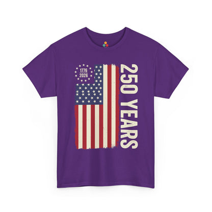 America 250 Years Semiquincentennial purple T-Shirt – Retro Patriotic Gift for Men and Women | TEEZOCA 