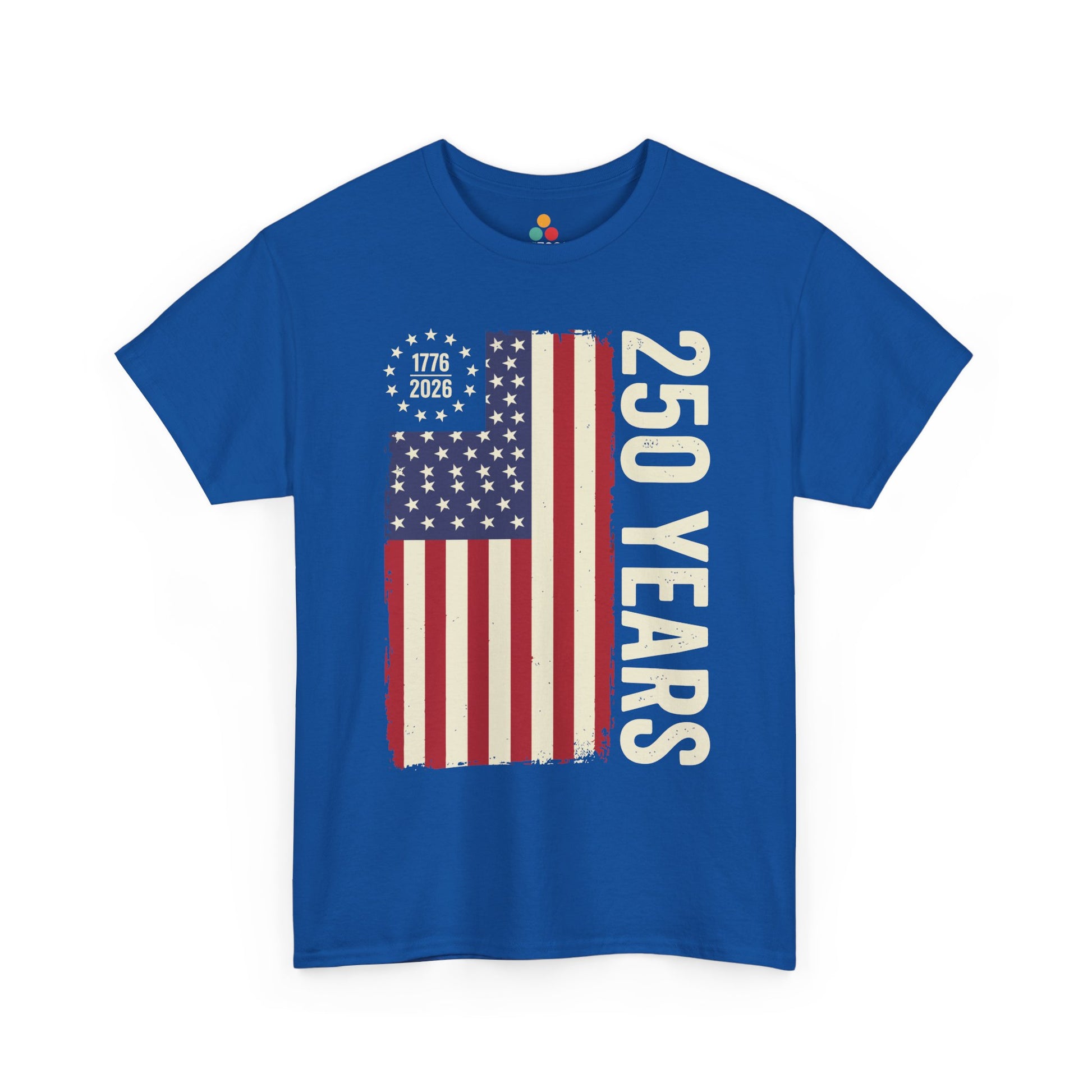 America 250 Years Semiquincentennial royal blue T-Shirt – Retro Patriotic Gift for Men and Women | TEEZOCA 