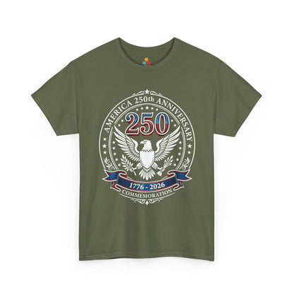 America 250th Anniversary Eagle military olive green T-Shirt – Patriotic Commemorative 4th of July Tee | TEEZOCA 