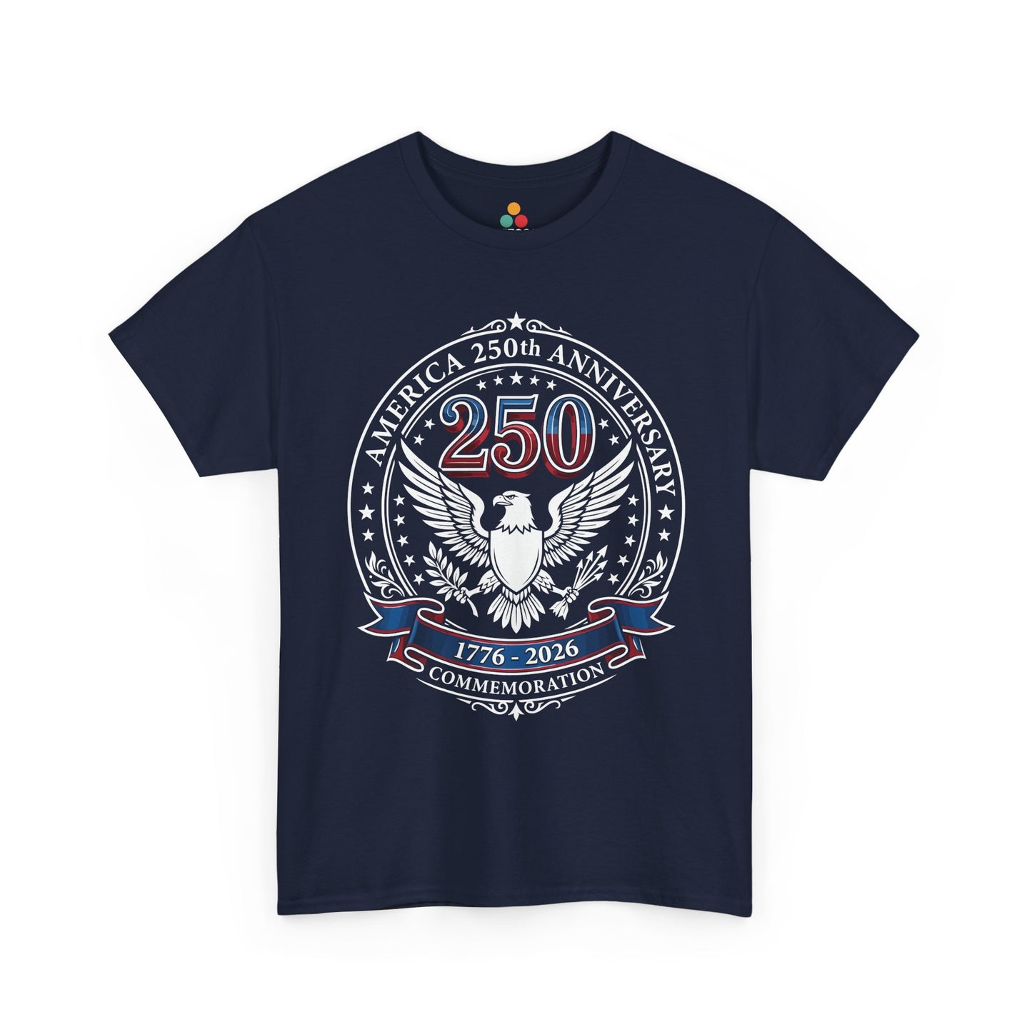 America 250th Anniversary Eagle navy blue T-Shirt – Patriotic Commemorative 4th of July Tee | TEEZOCA 