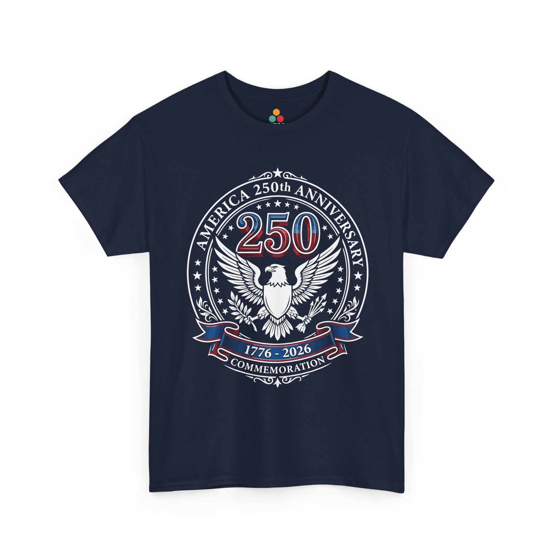 America 250th Anniversary Eagle navy blue T-Shirt – Patriotic Commemorative 4th of July Tee | TEEZOCA 