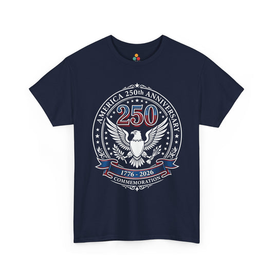 America 250th Anniversary Eagle navy blue T-Shirt – Patriotic Commemorative 4th of July Tee | TEEZOCA 