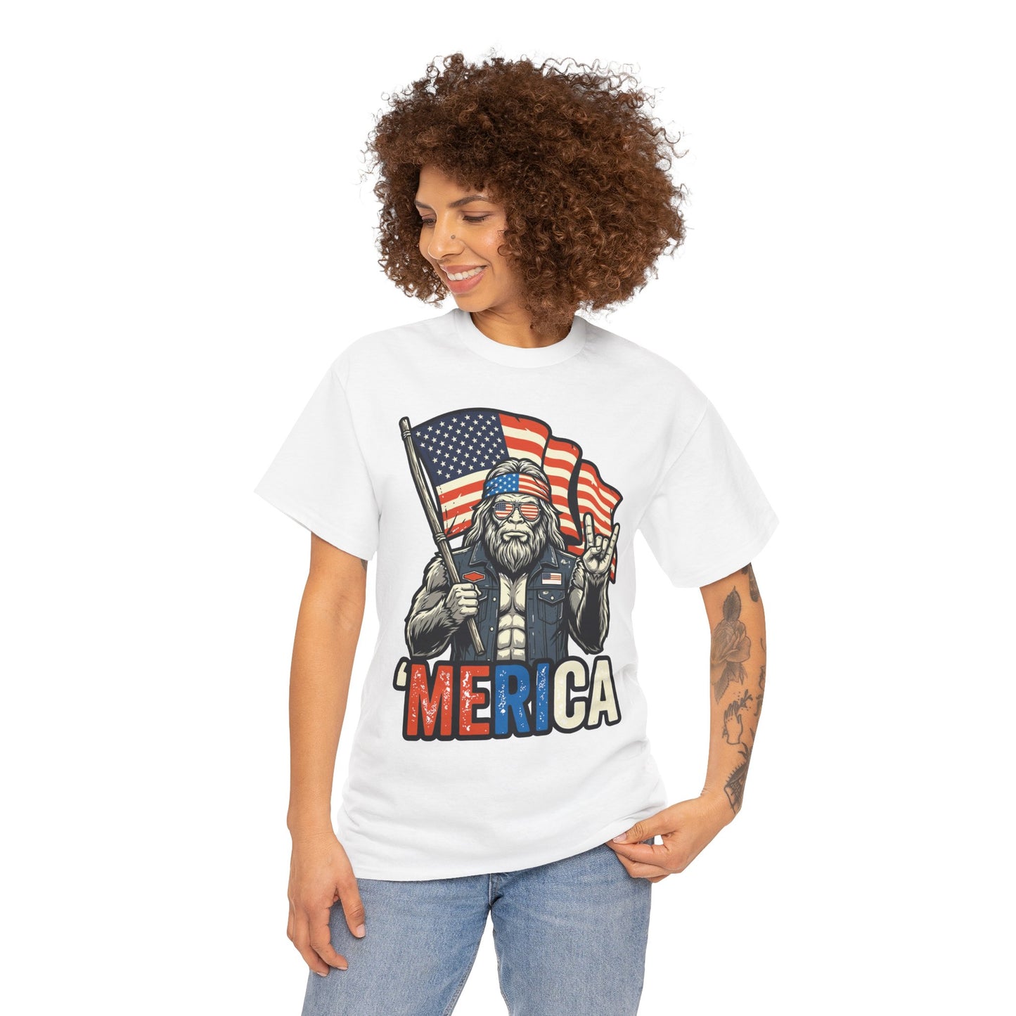 America Shirt 4th of July T-shirt - TEEZOCA Merica Bigfoot Gift
