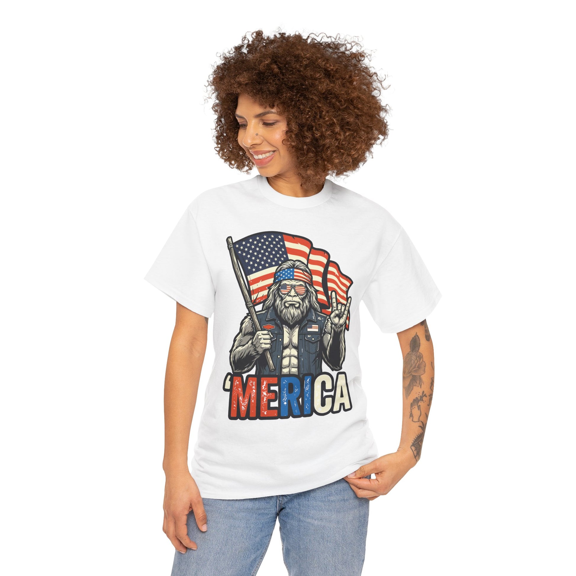 America Shirt 4th of July T-shirt - TEEZOCA Merica Bigfoot Gift
