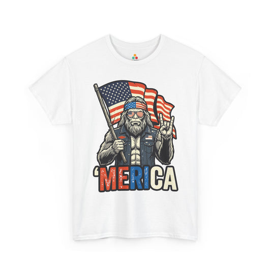 America Shirt Merica Bigfoot Patriotic 4th of July T-shirt Gift | TEEZOCA 