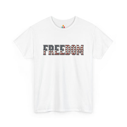 American Flag Freedom White T-Shirt – Retro Patriotic Gift for Men and Women | TEEZOCA 