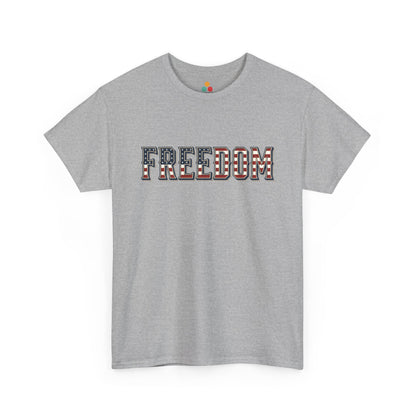 American Flag Freedom heather grey T-Shirt – Retro Patriotic Gift for Men and Women | TEEZOCA 