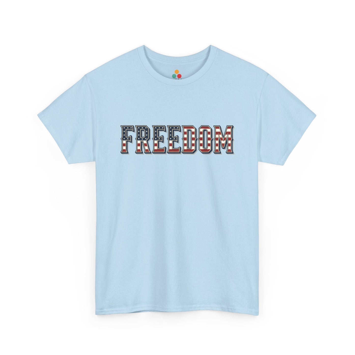 American Flag Freedom light blue T-Shirt – Retro Patriotic Gift for Men and Women | TEEZOCA 