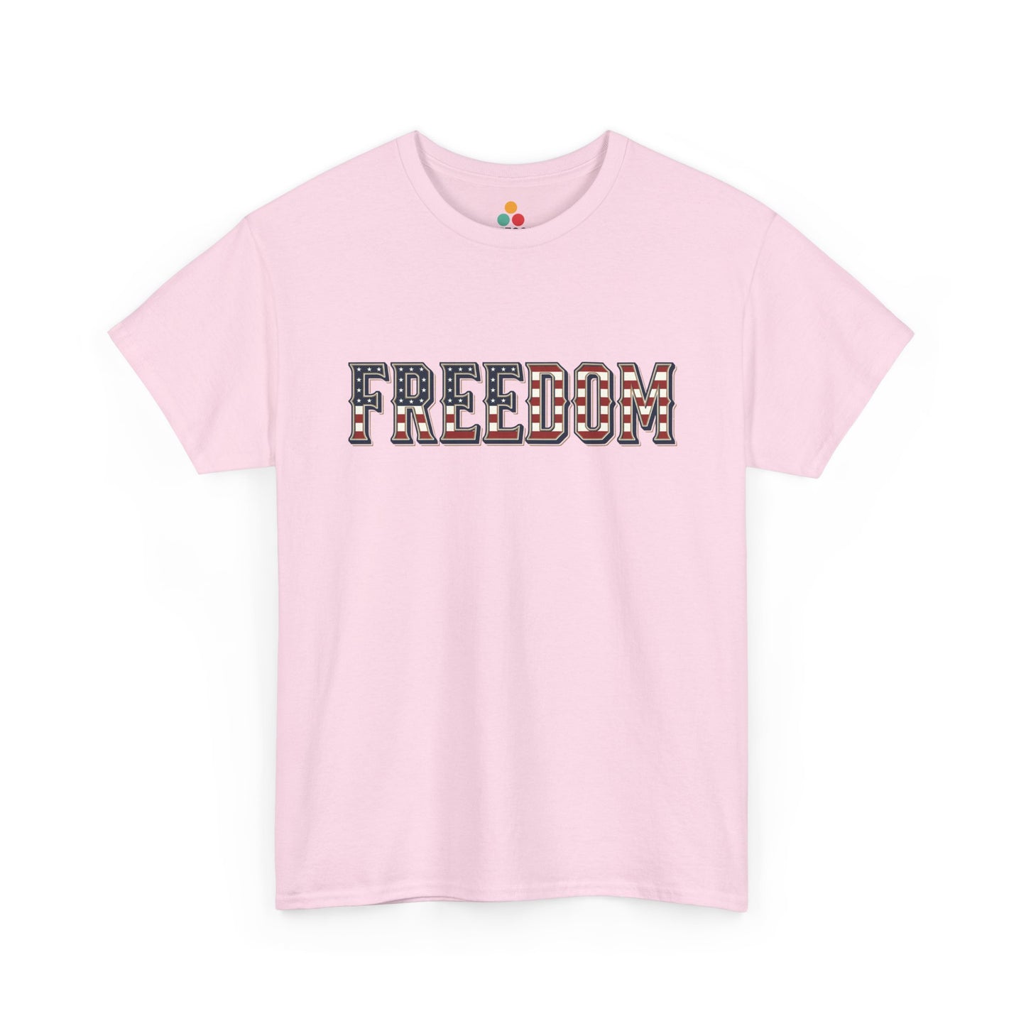 American Flag Freedom soft pink T-Shirt – Retro Patriotic Gift for Men and Women | TEEZOCA 
