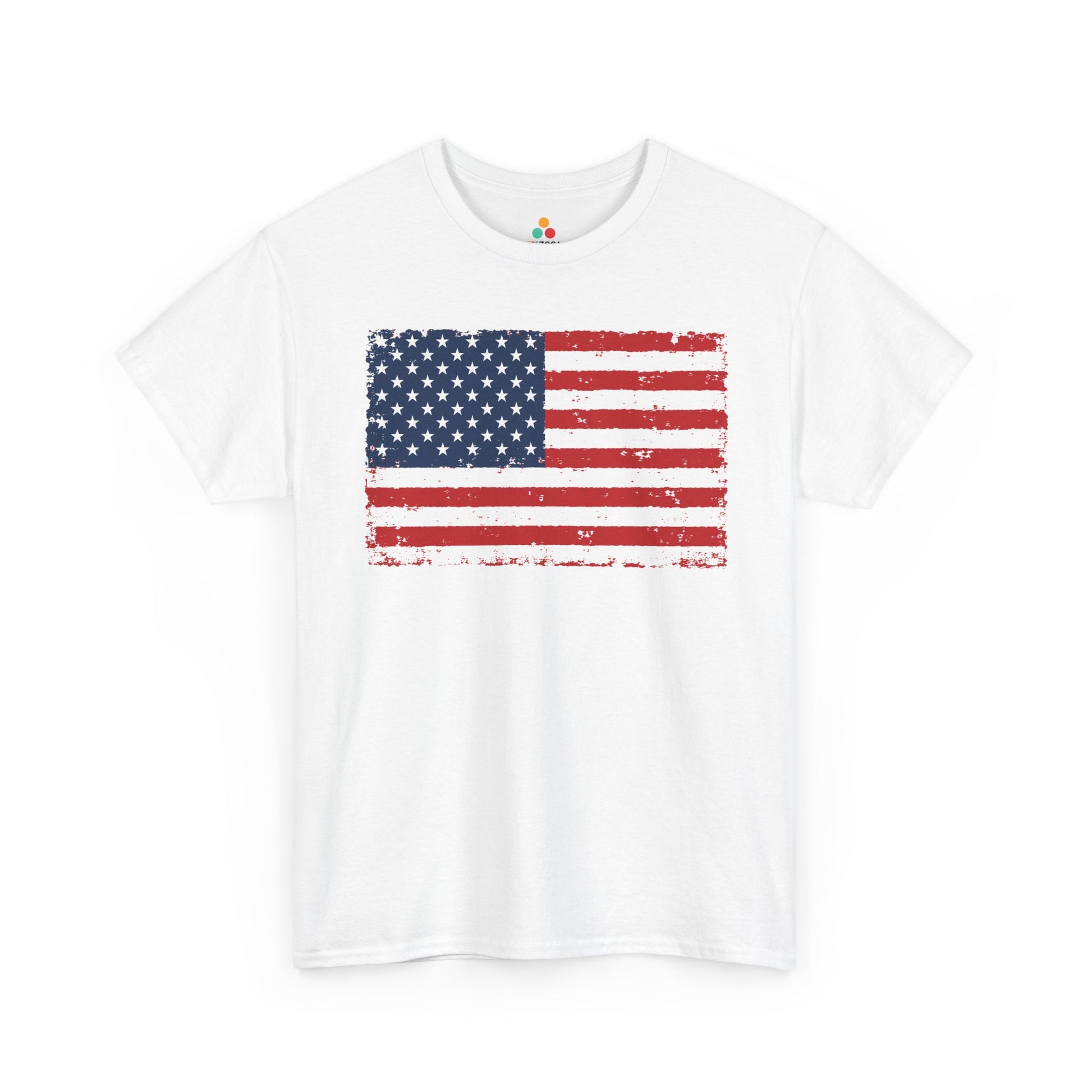 American Flag T Shirt, 4th of July Patriotic USA Flag T-shirt | TEEZOCA T-shirt featuring a 4th of July shirt design with a classic distressed American flag graphic.
