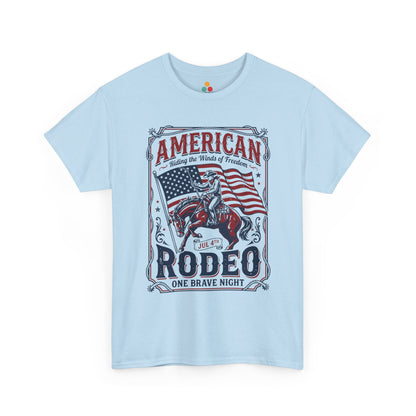 American Rodeo Patriotic light blue T-Shirt – Retro Western Gift for Cowboy or Cowgirl | TEEZOCA 