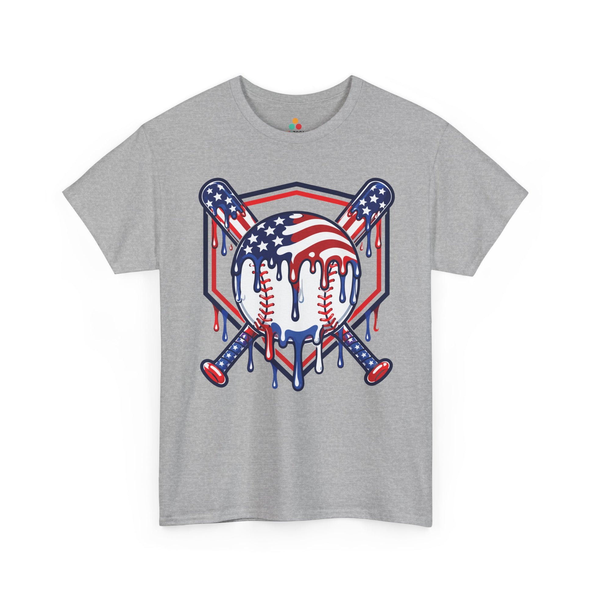American flag baseball shirt T-shirt from TEEZOCA made for baseball dads, coaches, players, and patriotic fans.
