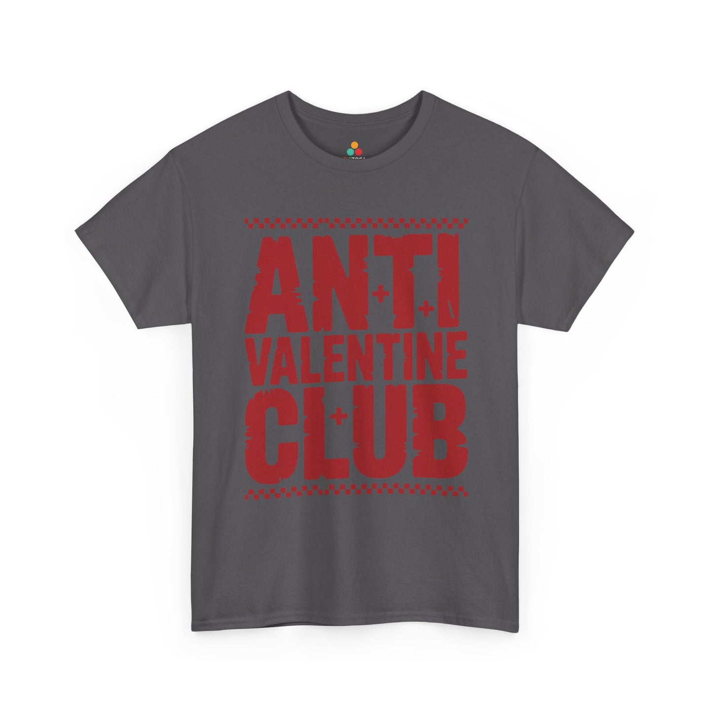 Anti Valentine Club Unisex T-shirt – Bold Statement Graphic for Rebels | TEEZOCA Anti Valentine Club distressed lettering Unisex T-shirt