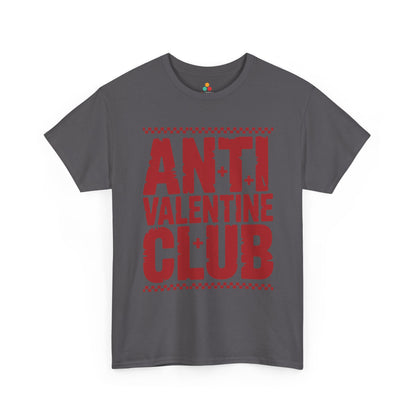 Anti Valentine Club Unisex T-shirt – Bold Statement Graphic for Rebels | TEEZOCA Anti Valentine Club distressed lettering Unisex T-shirt