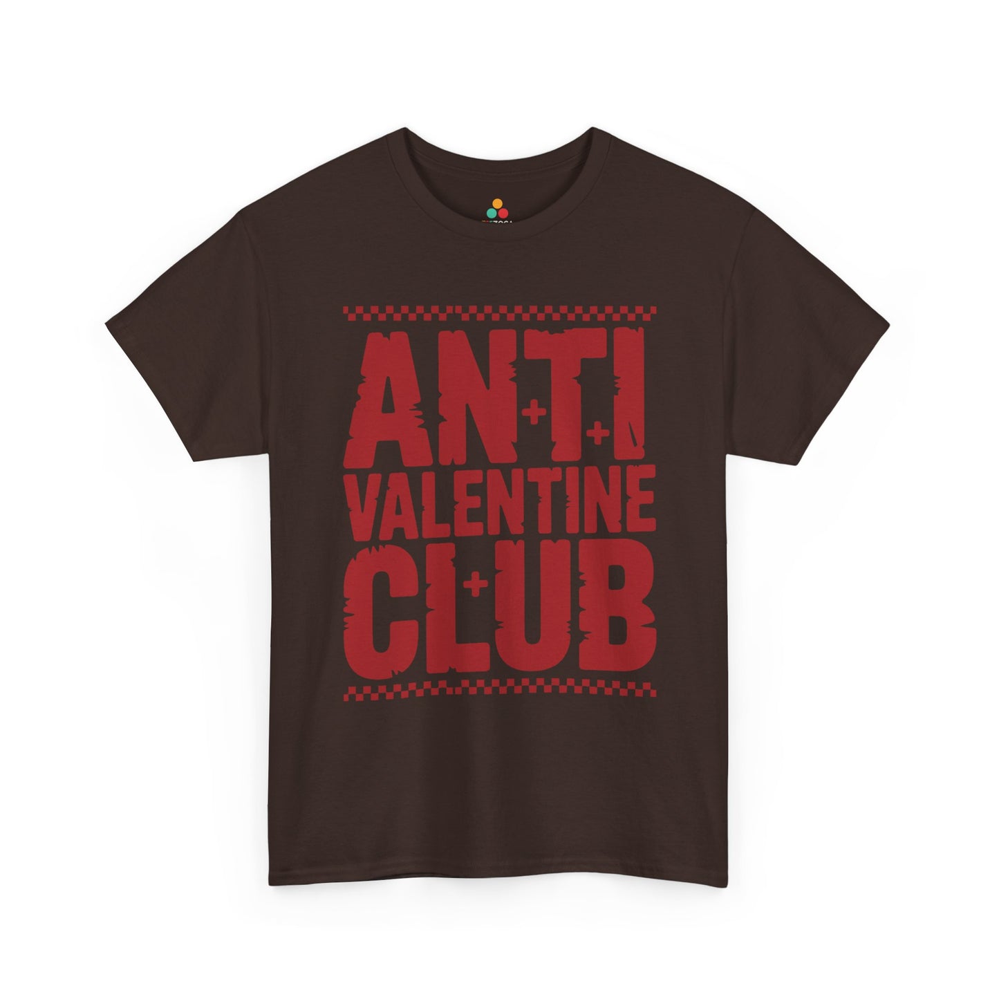Anti Valentine Club Unisex T-shirt – Bold Statement Graphic for Rebels | TEEZOCA Anti Valentine Club edgy text design Unisex T-shirt