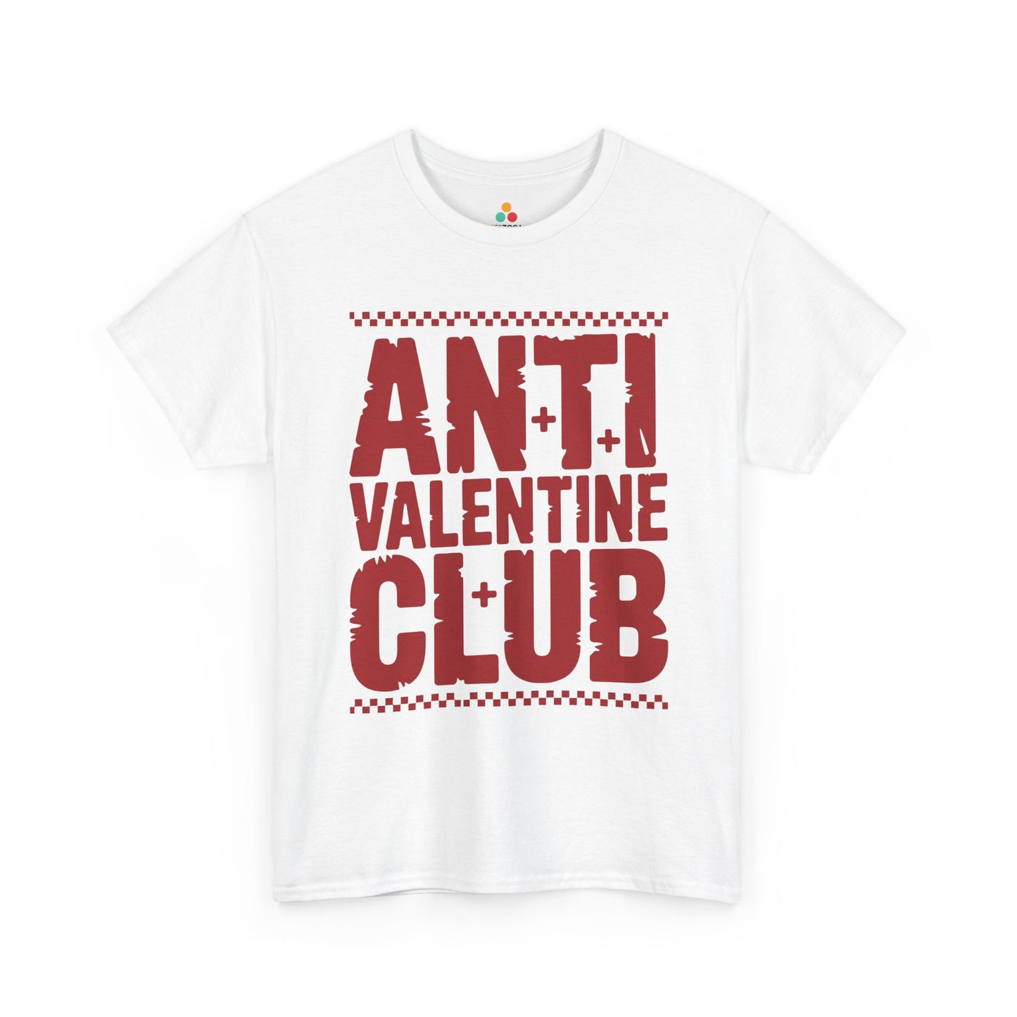 Anti Valentine Club Unisex T-shirt – Bold Statement Graphic for Rebels | TEEZOCA Anti Valentine Club red graphic Unisex T-shirt streetwear style