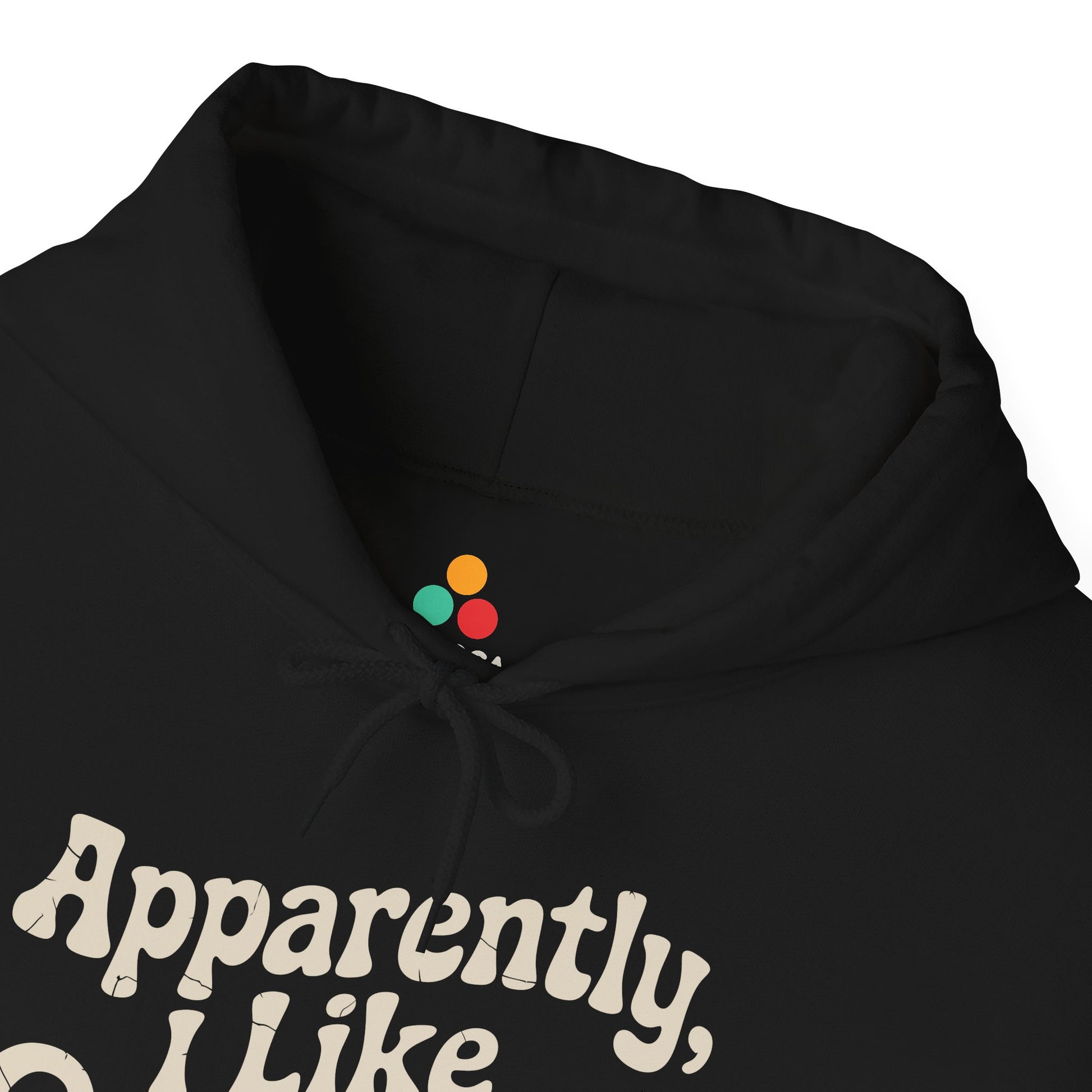 Apparently I Like Cooking Typography Unisex Heavy Blend Hoodie | TEEZOCA funny cooking phrase Unisex Heavy Blend Hoodie minimalist design