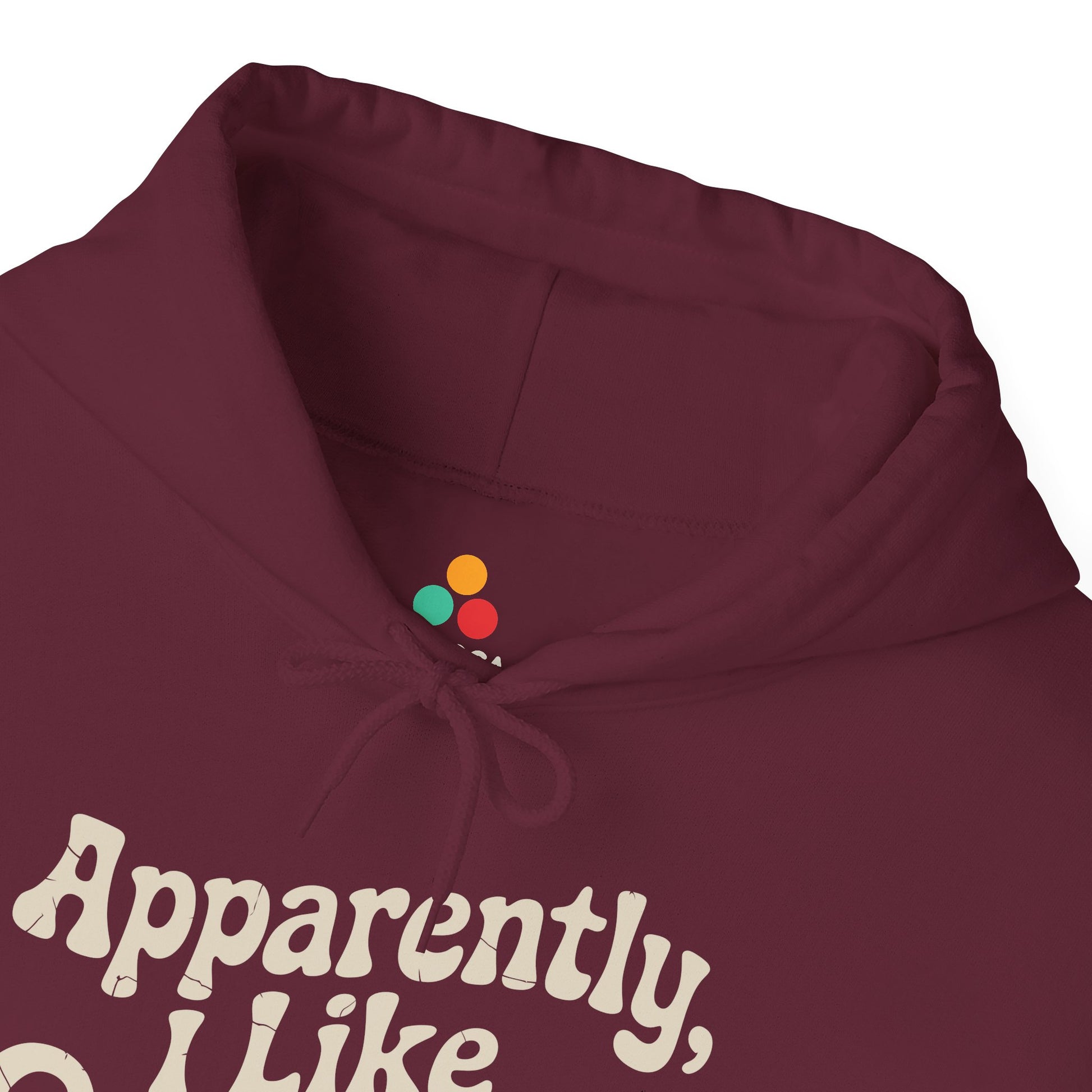 Apparently I Like Cooking Typography Unisex Heavy Blend Hoodie | TEEZOCA relatable cooking slogan Unisex Heavy Blend Hoodie modern fashion